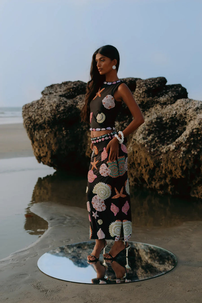 New York Skirt in Black - Oceanus Swimwear