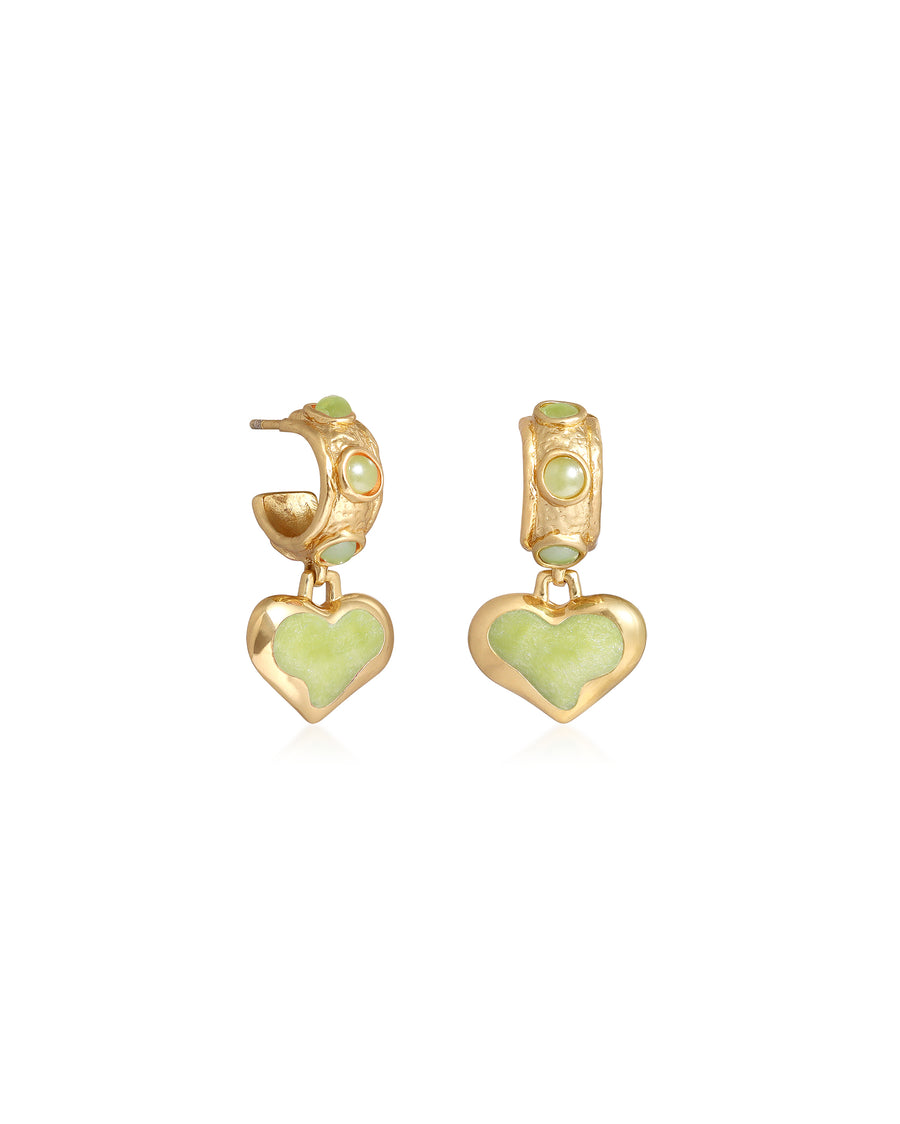 Coastal Pink Heart Charm Earrings