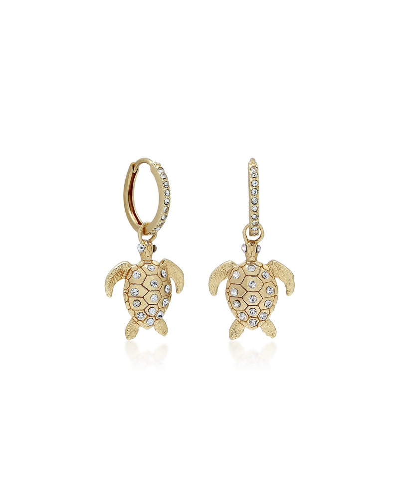 Sea Turtle Sparkle Hoops Earrings