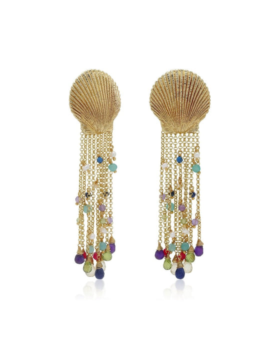 Mya Blue Earrings - Oceanus Swimwear