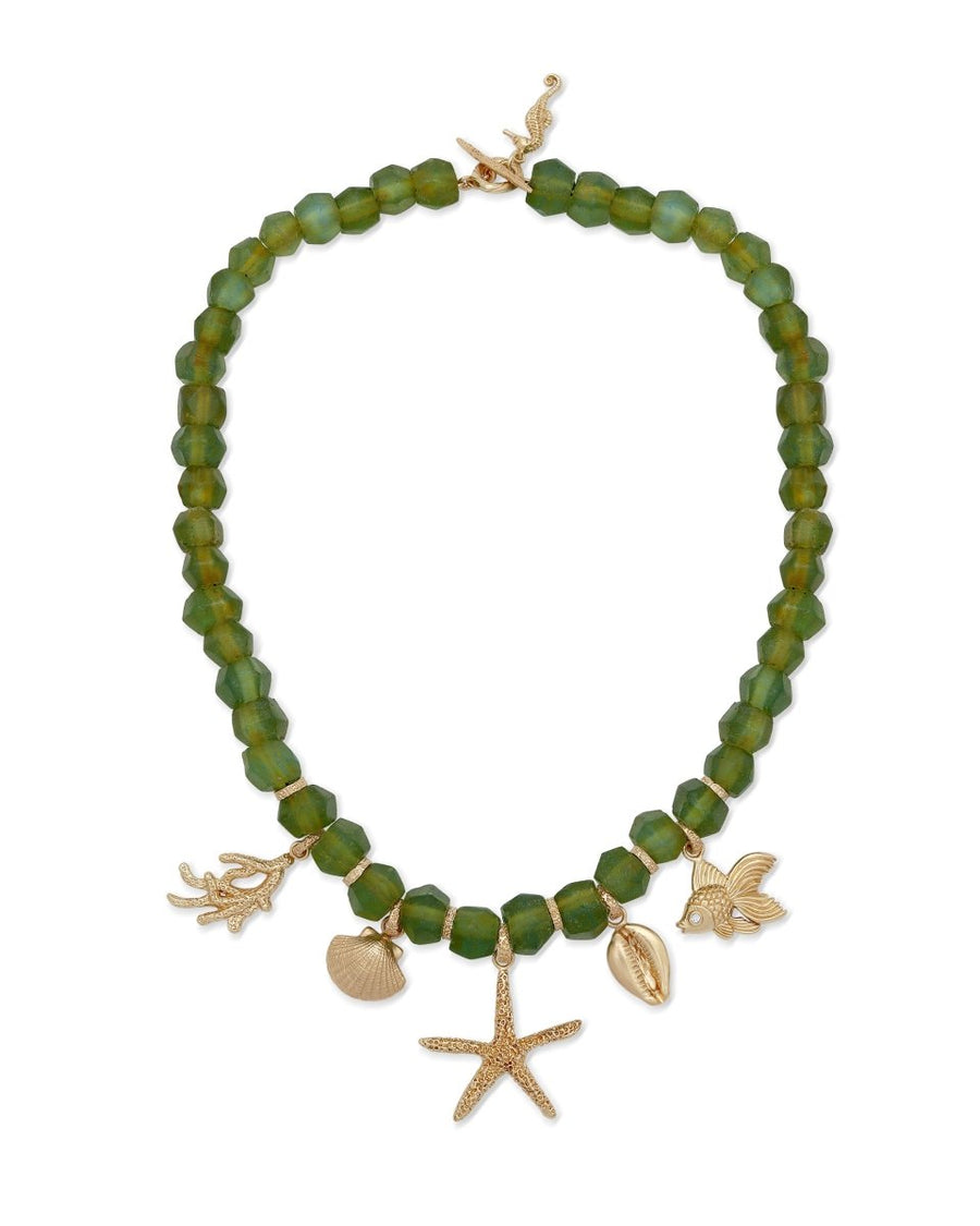 Meretrix Necklace in Green - Oceanus Swimwear