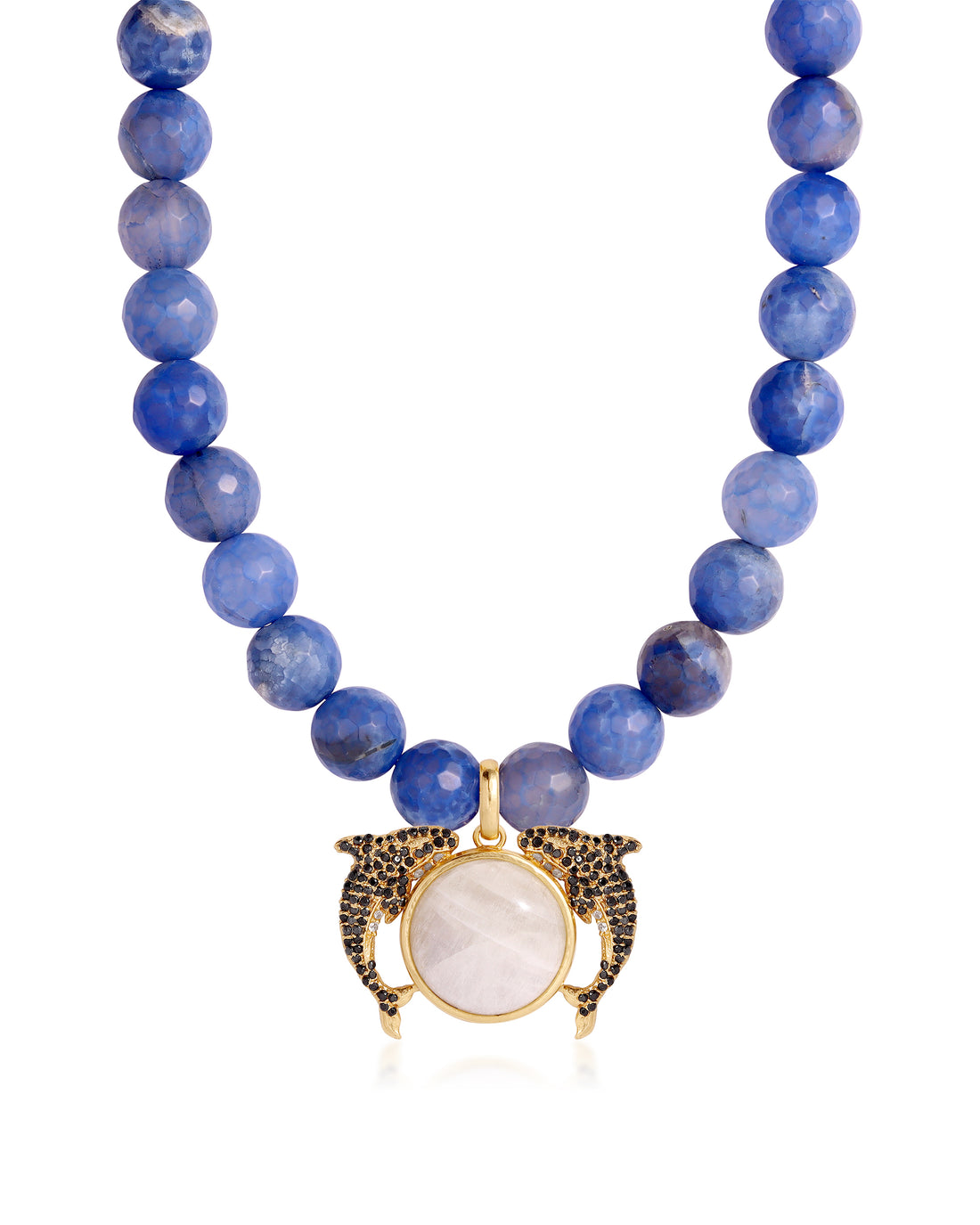Dolphin Moon Pearl Necklace