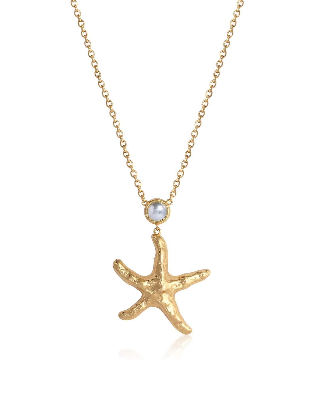 Pearl Drop Starfish Necklace