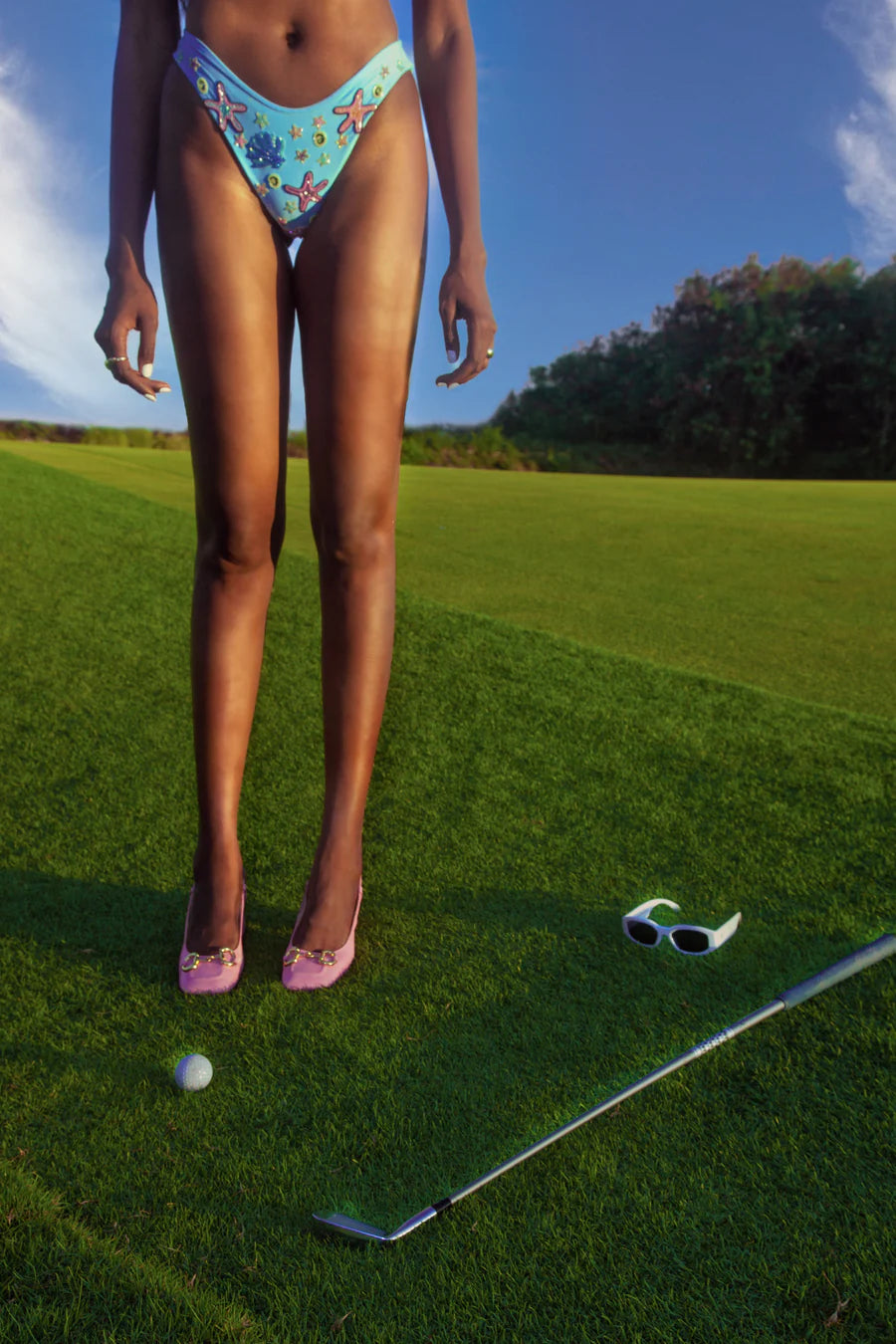 Orla Tie In The Middle Bikini Top Blue