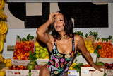Carmensita Hand - beaded One Piece Swimsuit Black Christina Milian - Oceanus Swimwear