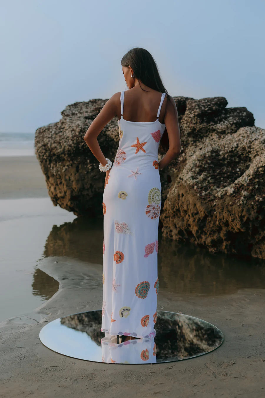 New York Strapped Dress in White - Oceanus Swimwear