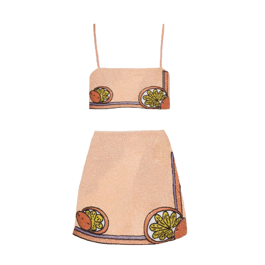 Summer Bikini & Melodie Co-ord Peach Top - Oceanus Swimwear