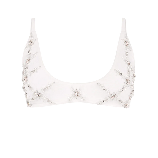 Mary Una Bikini White Top - Oceanus Swimwear