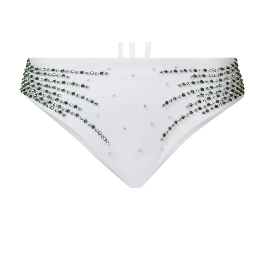 Ophelia Hand Embroidered Bikini Bottom White