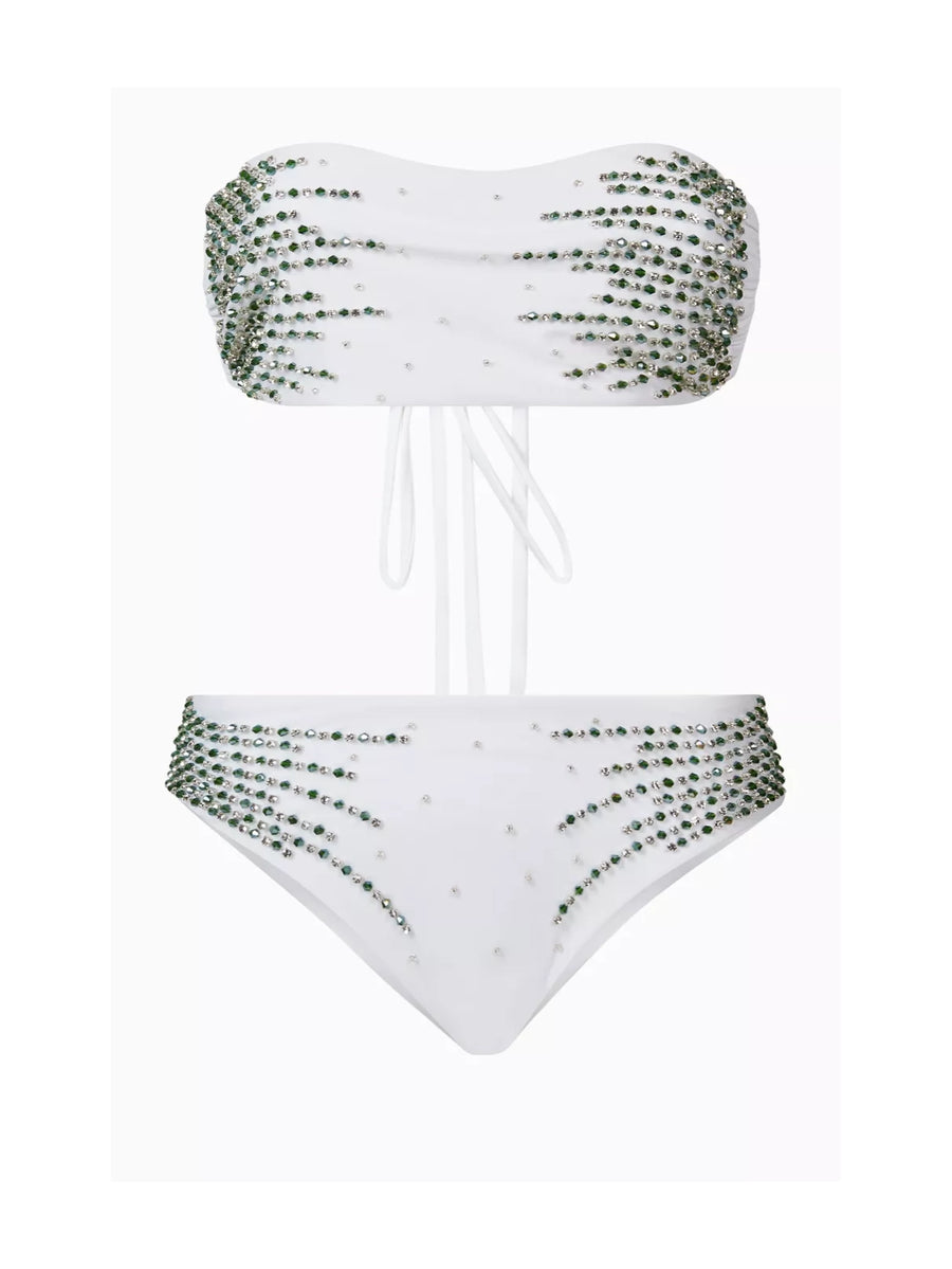 Ophelia Hand Embroidered Bikini Bottom White