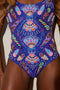 Oceanus x Zandra Rhodes Dream Shell Hand Beaded Swimsuit Purple