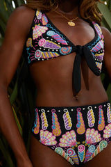 Oceanus x Zandra Rhodes Nebula Shell Bikini Top Black