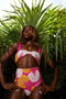 Oceanus x Zandra Rhodes Swirlshell Beaded Bikini Bottom Fuschia