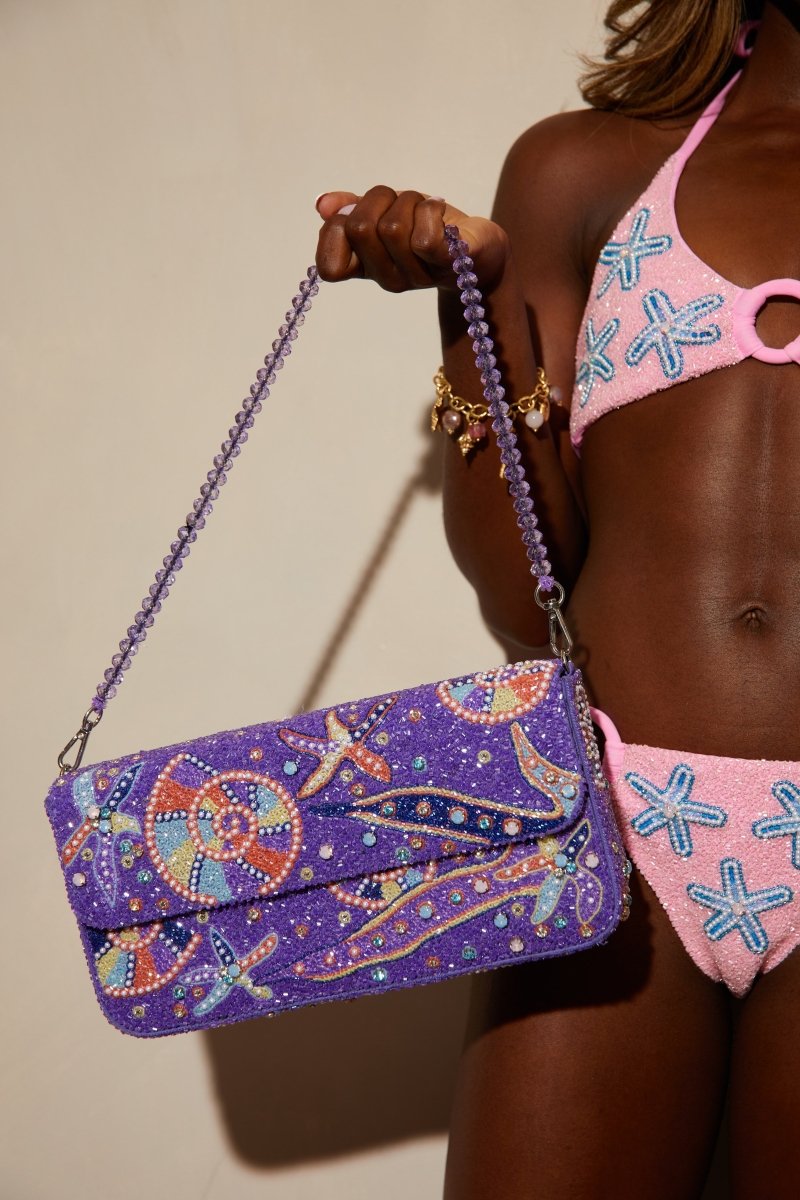 Selene Embellished Bag in Lilac