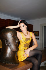 St. Barth Hand - Beaded Crystal Dress - Yellow - Oceanus Swimwear