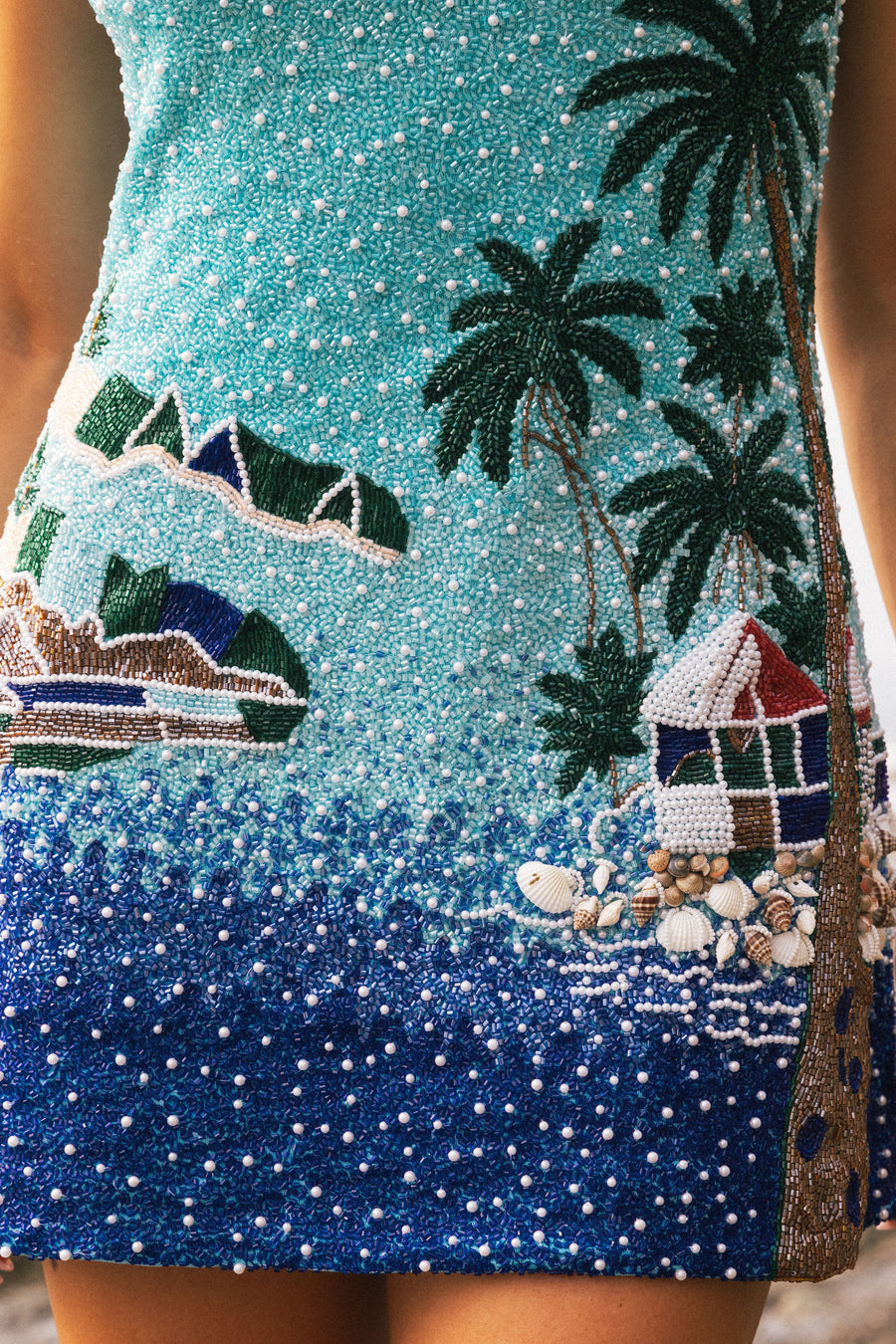 Oceanus x Taylor Nunez Island Blue Mini Dress