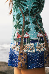 Oceanus x Taylor Nunez Island Blue Mini Dress