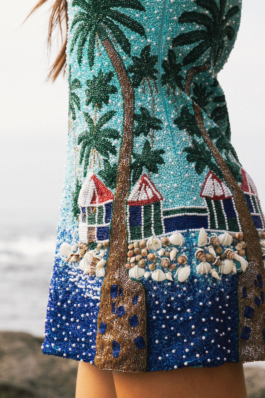 Oceanus x Taylor Nunez Island Blue Mini Dress
