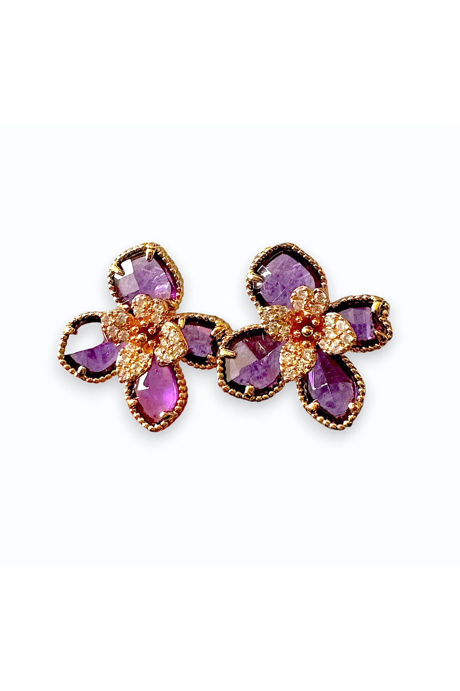 Flower Earrings Purple