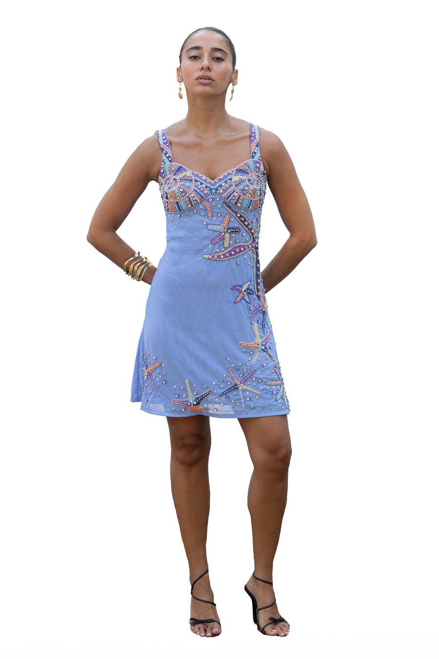Crescent Shell Mini Dress Lilac