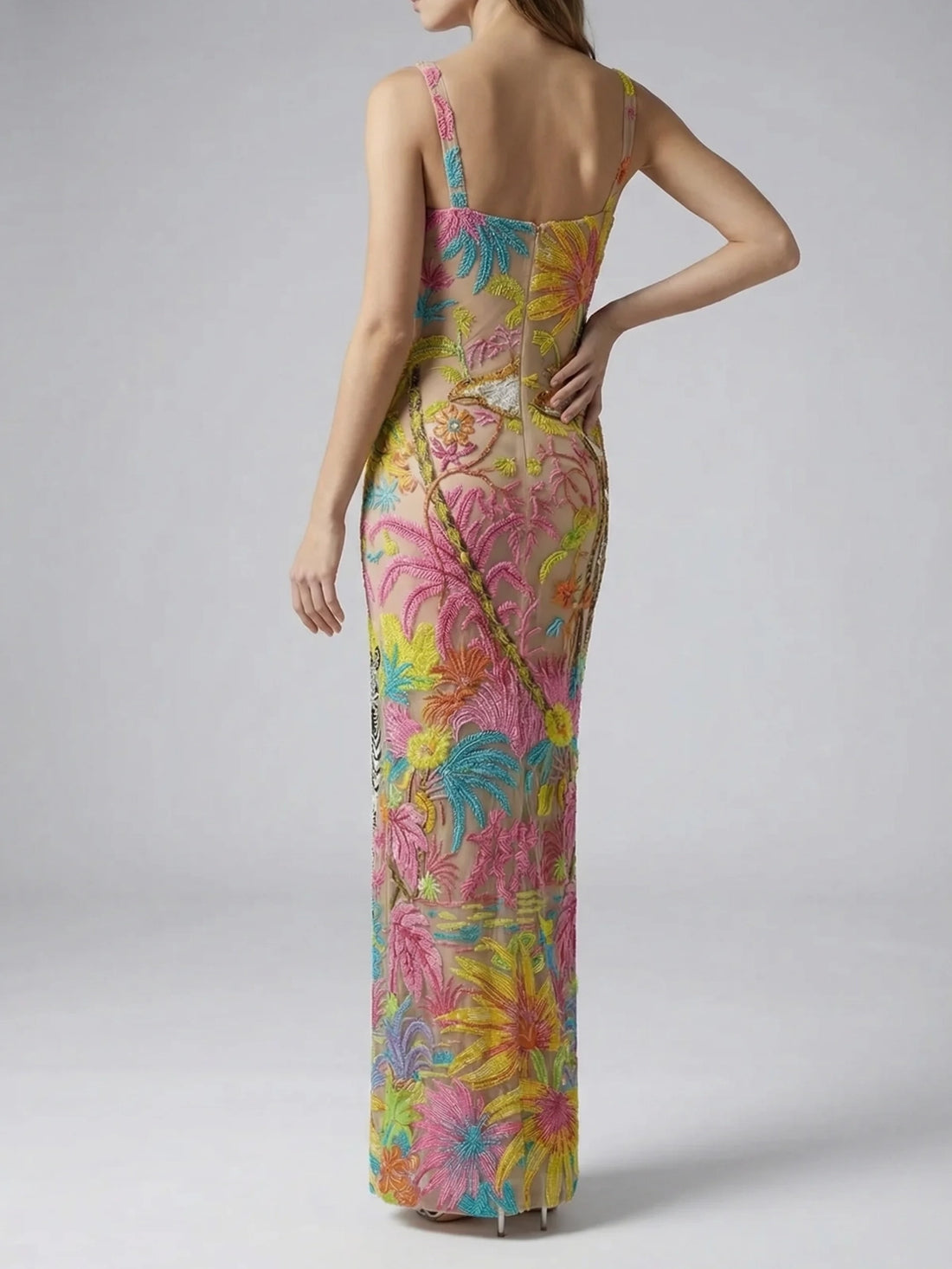 Safari Garden Beaded Maxi Dress