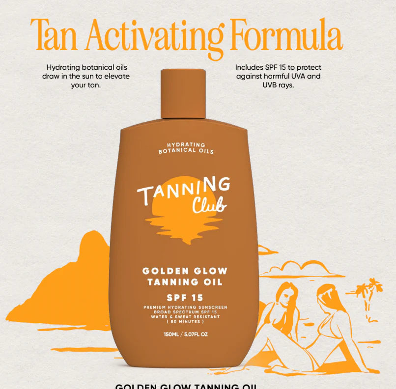 Tanning Club: Golden Glow Tanning Oil SPF 15