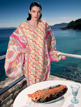 Oceanus x Zandra Rhodes Dream Kaftan Dress – Artistic patterned kaftan maxi long dress – Oceanus Swimwear