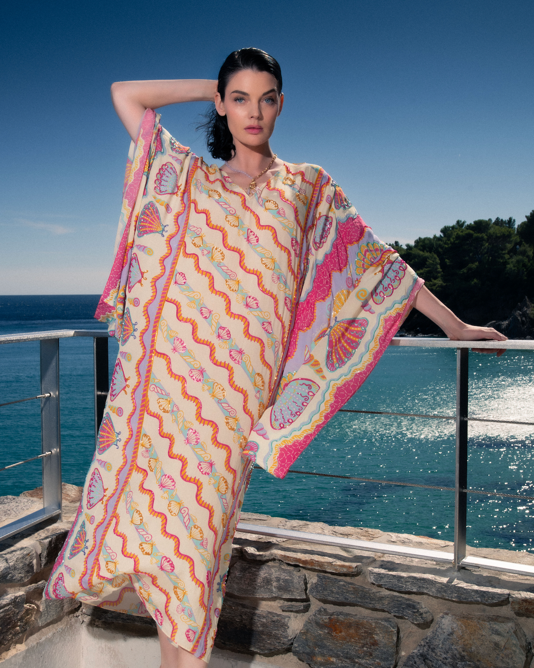 Oceanus x Zandra Rhodes Dream Kaftan Dress