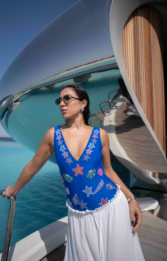 Oceanus x The Red Sea حنين Haneen One Pieces in Blue