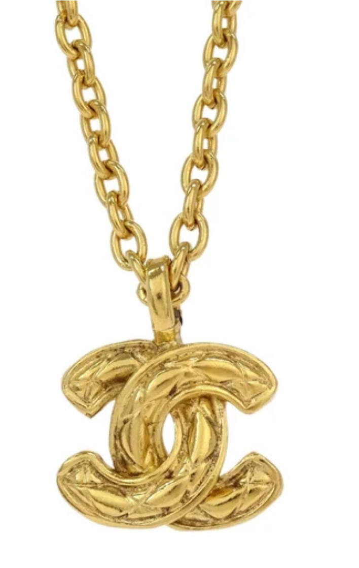 Chanel CC Chain Pendant Necklace gold