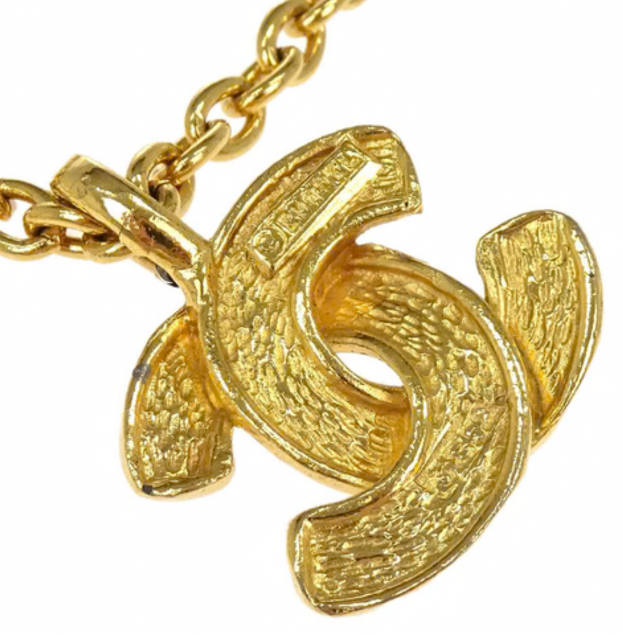 Chanel CC Chain Pendant Necklace gold