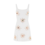 Callie Luxury Embellished Party Dress White Close up view
