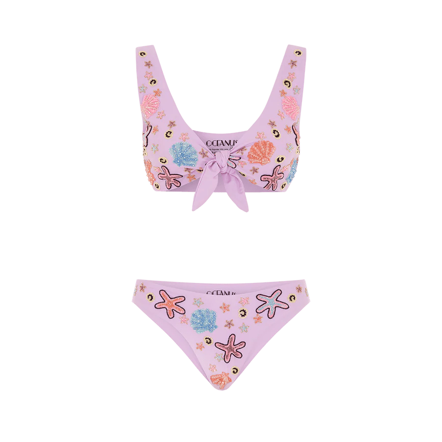 Orla Tie In The Middle Bikini Top Lilac