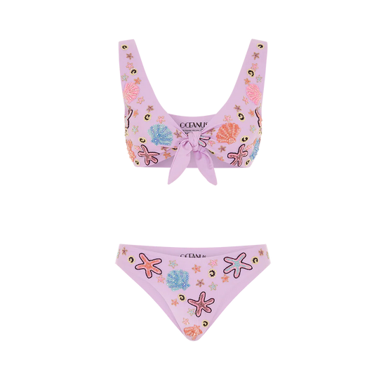 Orla Tie In The Middle Bikini set in Lilac