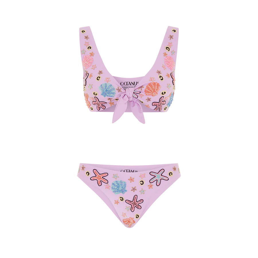 Orla Tie In The Middle Bikini set in Lilac