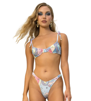 Britney High Cut Leg Multi-Coloured Bikini Bottom by Oceanus