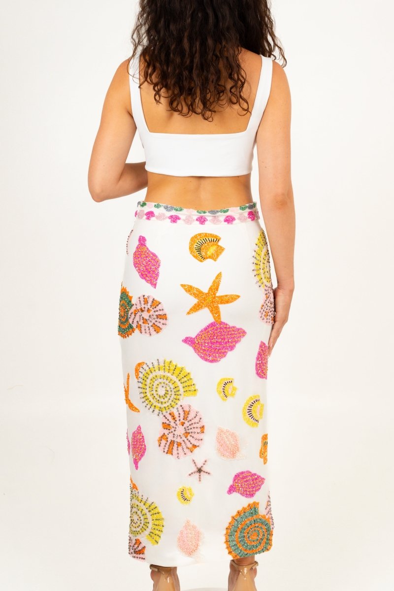 Shop New York Hand-Embroidered Skirt - Oceanus