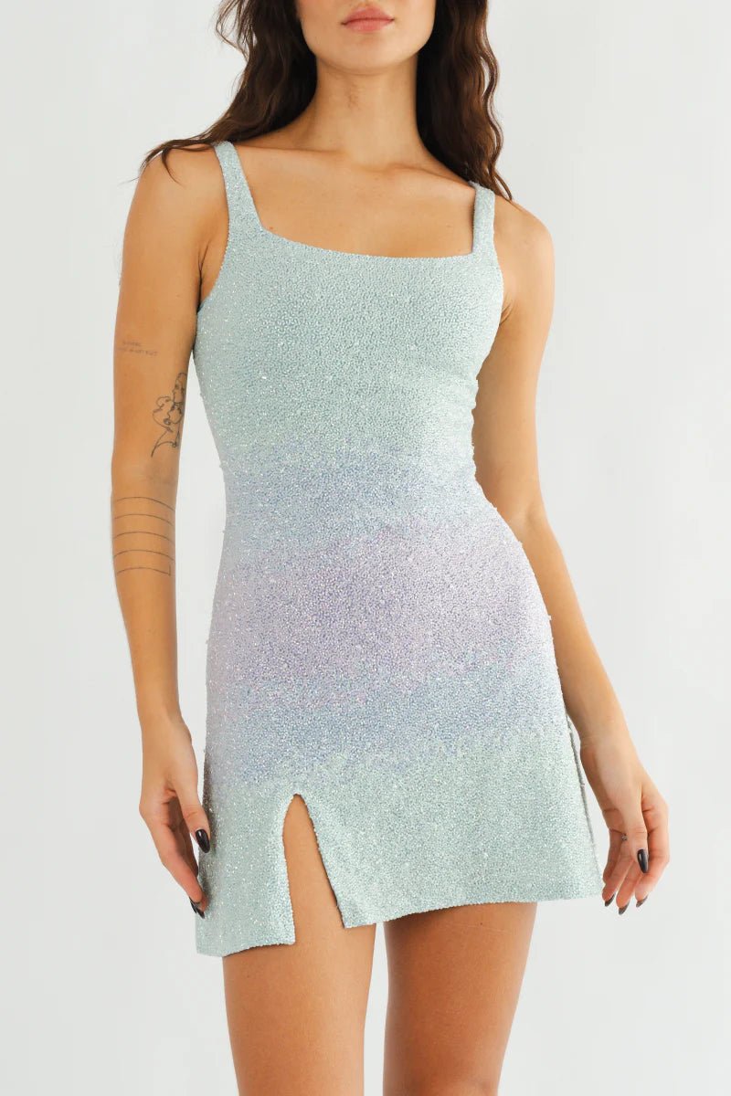 Amara Dress in Blue Lilac Ombre