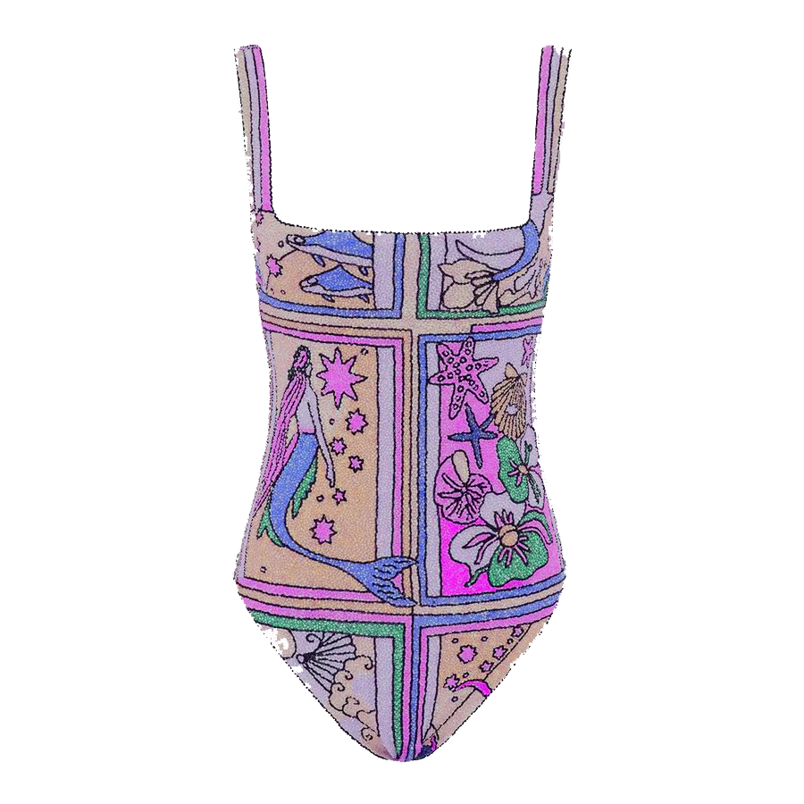 Talia Hand Beaded Multi-Coloured Crystal Swimsuit