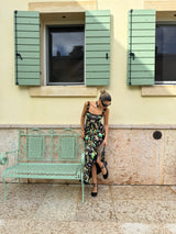 Aurelia Maxi Dress - Multi Colour – Multi-colour tropical motif long dress – Oceanus Swimwear