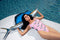 Oceanus x Zandra Rhodes Nebula Beaded Swimsuit Pink