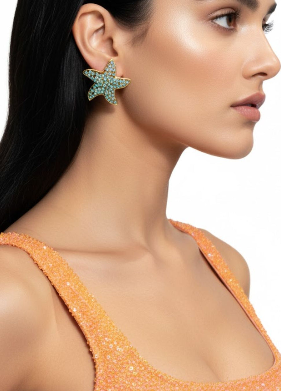 Stella's Blue Starfish Earrings