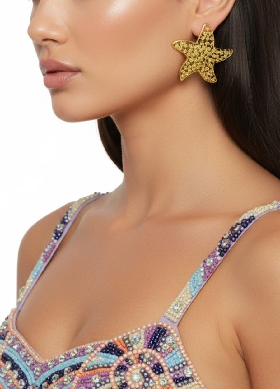 Stella's Golden Starfish Earrings