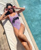 Marina Vintage Neckline Swimsuit - Purple