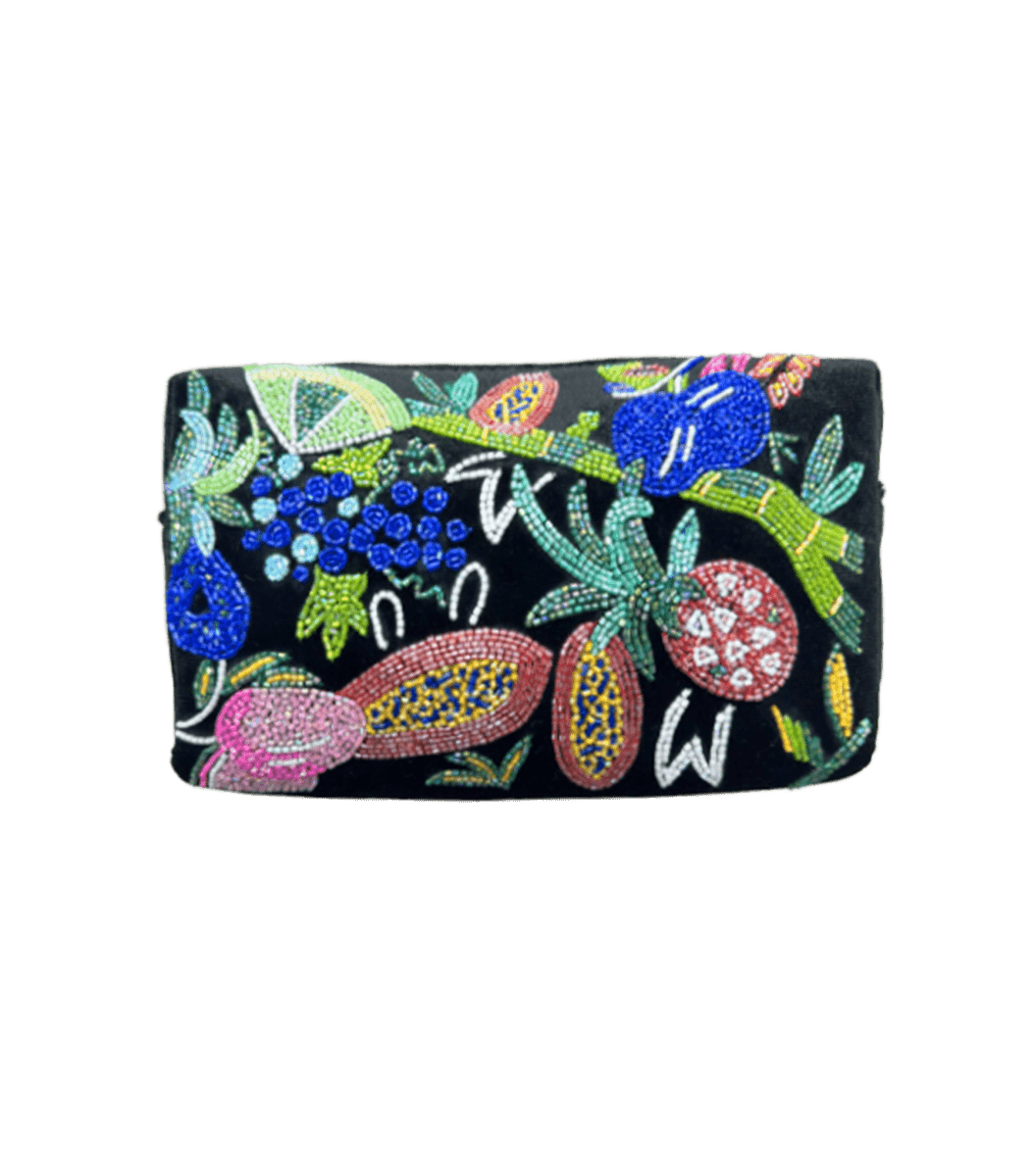 Carmensita Hand embroidered Makeup bag Christina Milian