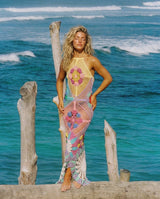 Rowan Halter Maxi Crochet Dress Multi