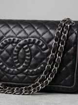 Chanel Black Small Quilted Calfskin Istanbul Accordion Flap Leather Pony-style calfskin