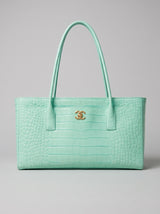 Chanel small tote Crocodile Embossed Calfskin & Gold-Tone Metal Green