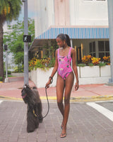 Underwater Golden Fish Pink Swimsuit