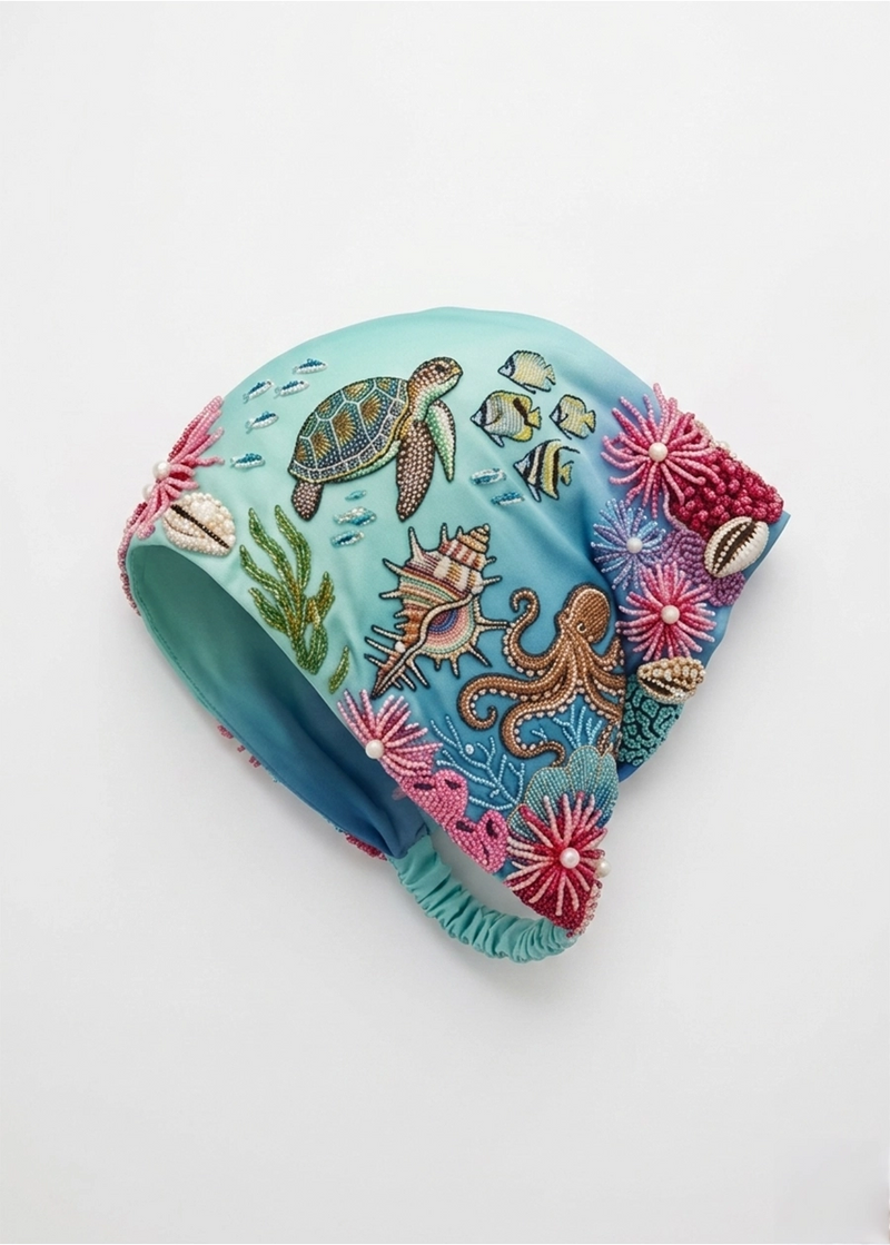 Blue Deep Ocean Head Scarf